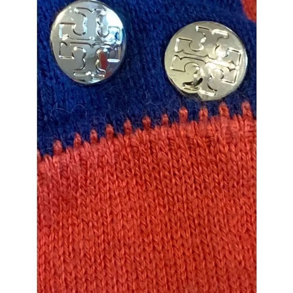 🛍️ Tory Burch Striped Knit Tank Dress in Coral, Light Blue & Navy. Size Medium. - Picture 9 of 14